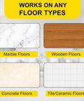 Rug Gripper Tape Double Sided Carpet Adhesive For Hardwood Or Tile Floors showing compatibility with marble, wood, concrete, tile surfaces