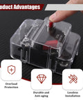 High Octane 30 Amp Manual Reset Circuit Breaker Rated For 12V To 48V DC Circuits With Complete Waterproof Shielding and Easy View Snap Cover, showing waterproof casing.