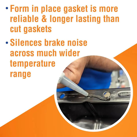 Applying Ultra Black RTV Silicone Gasket Maker for Maximum Oil Resistance, 10.6 Oz Cartridge on metal surface