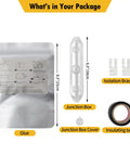 Beefed-Up In-Ground Waterproof Cable Junction Box For Outdoor And Underground Installations, IP68 Rated Enclosure, Extreme Weather Ready, Glue kit, junction box, cover, brackets, and insulating tape