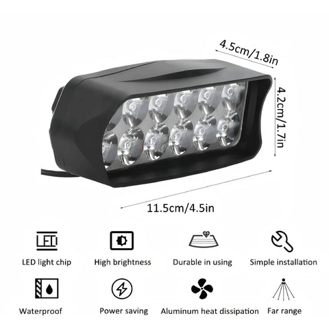 Universal 12V To 100V 1200lm LED Headlight For Electric Bikes, Motorcycles, Scooters, And Tricycles High Brightness Low Power Consumption All Voltage Bike Light For Epic Night Rides