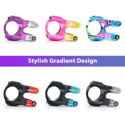 Zero Degree Go-To Short Mountain Bike Stem 31.8 Clamp 35mm Or 50mm Length Aluminum 6061 T6 Alloy with gradient colors