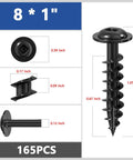 Black Pocket Hole Screws Set No 8 One Inch 165 Pieces One Pound Square Drive Round Head Self Tapping Wood Screws diagram