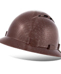Full Brim Vented Hard Hat For The Job Site, Heavy Duty Construction Helmet With 6 Point Suspension, OSHA Approved Safety Gear, Brown