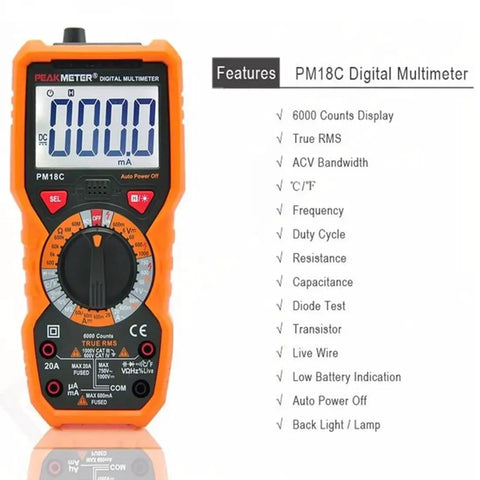 Pro Grade Digital Multimeter With True RMS AC DC Voltage And Current Measurements 6000 Counts Non Contact Voltage Detector