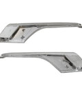 Premium One Pair Front Bumper Lower Fog Light Chrome Trim Strips For Tesla Model X 2016 To 2021, chrome fog light trims detail.