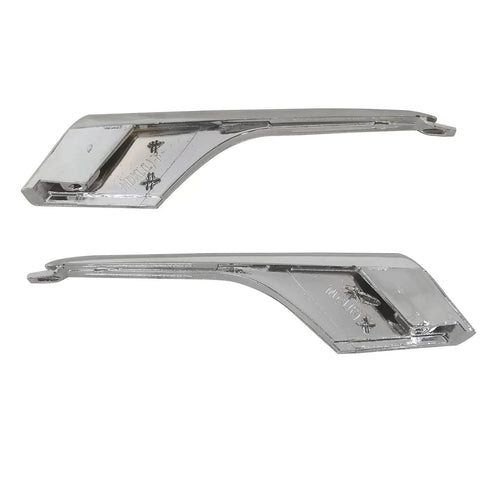 Premium One Pair Front Bumper Lower Fog Light Chrome Trim Strips For Tesla Model X 2016 To 2021, chrome fog light trims detail.