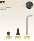 Premium Rock Solid Furniture Crib Screws Replacement Set with heavy duty barrel nuts, M6 screws, and drive tool, 4mm size.