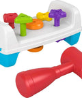 Toddler Tap And Turn Tool Bench Play Set For Tiny Tot Builders, Kid Friendly, A Two Sided Construction Toy With Five Colorful Shape Pegs, Easy Grasp Hammer, Flip For Double Play, Teaches Colors And Shapes And Builds Fine Motor Skills, Fisher-Price
