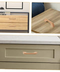 Solid Wood Cabinet Pull Handles Set With Screws Six Pack Wood Drawer Handles for Kitchen Cabinets
