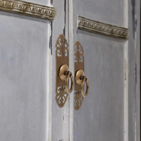 Vintage Brass Cabinet Pulls Set Of 2 With Screw Fix For Wardrobe, Bookcase, And Kitchen Cabinets 3x12 Cm Antique Style
