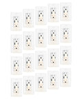 20 Pack USB C Wall Outlet With Soft Night Light And Handy Toggle Switch, Slick High Speed Charging Sockets, Solid Tamper Resistant Faceplate For Kitchen Home Or Bath, White, showcasing multiple outlets.