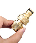 Solid Brass Garden Hose Quick Connector Kit, Three Quarter Inch GHT Threaded Couplings With Easy Install, No Leak Male Fitting.