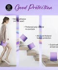 Gradient Purple 6x10 Inch Opaque Bubble Mailers 100 Pack demonstrating strong adhesion and protective qualities on stairs