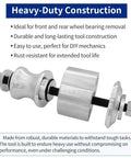 Heavy Duty Front And Rear Wheel Bearing Removal Tool Kit For Polaris RZR Sportsman Ranger UTV 40MM 44MM, showcasing its durable construction.