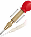 Heavy Duty Automatic Center Hole Punch Boss Level Adjustable Spring Guide With Hardened Steel Tip And Slick Cushion Grip For Marking Drilling Metal Wood Glass Or Windows Solid Hand Tool with two spare tips.