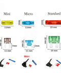 Upgrade Your Gear With This Super Cool Fuse Tap Adapter That Turns One Spot Into Two For Adding Extra Electronics Like Phone Cradles Or Alarms Without Any Messy Splicing Wires Needed For Micro Mini And Standard Blade Fuses Up To 10 Amps Perfect For, micro mini and standard blade fuse sizes