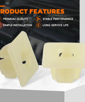Close-up of beige nylon inserts from 50 Piece Nylon Screw Inserts And License Plate Fasteners Kit with product features.