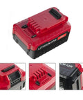 Heavy Duty 20V Lithium Ion Battery Dual Pack 4 Ah Replacement For Porter Cable Power Tools in red and black design.