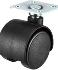 Heavy Duty Nylon Swivel Caster Wheels With Twin Roller Plates, black caster wheel with mounting plate for easy attachment.