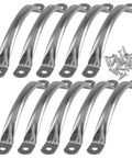 10 Pack Stainless Steel Door Pulls With Screws, Cabinet Drawer Handles, Hollow Bar Pulls For Kitchen Cabinets And Furniture, 6 Inch, Durable Rust Resistant Hardware Set
