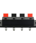 5 Pack 4 Pin Stereo Speaker Terminal Block Strip Shape Connector Plate 4 Position 4 Way Amplifier Push Release Test Clip