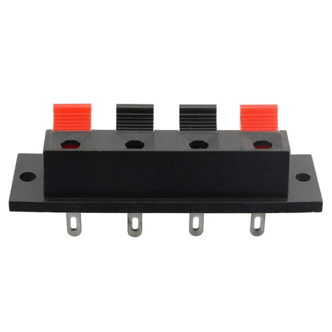 5 Pack 4 Pin Stereo Speaker Terminal Block Strip Shape Connector Plate 4 Position 4 Way Amplifier Push Release Test Clip