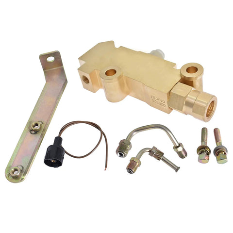 Premium Brass Disc Brake Proportioning Valve Kit With Pre Bent 1/2 And 9/16 Inch Brake Lines Mounting Bracket And Hardware