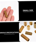 12 Piece Brass Threaded Extension Rod Lamp Hardware Connector Kit For Lamp Repair Brass Nipples And Rod Fasteners Strong Durable Construction Lightweight Design Easy Install For DIY Lighting Projects, small brass rod in hand