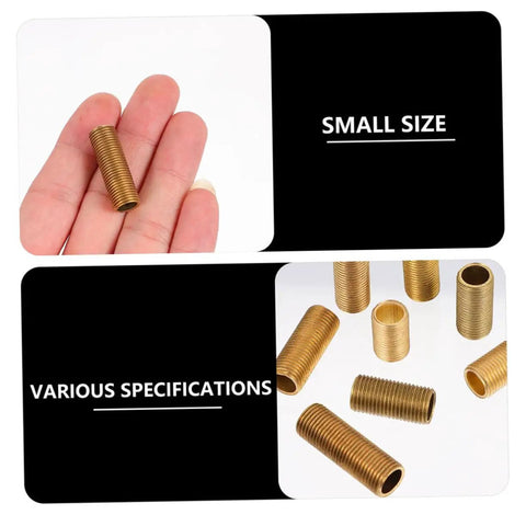 12 Piece Brass Threaded Extension Rod Lamp Hardware Connector Kit For Lamp Repair Brass Nipples And Rod Fasteners Strong Durable Construction Lightweight Design Easy Install For DIY Lighting Projects, small brass rod in hand