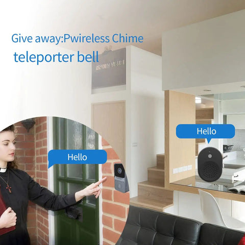 Dope Smart Video Doorbell Camera With WiFi Connect Wireless Doorbell Chime in modern home environment with person using chime