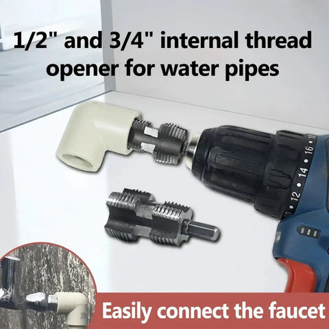 Heavy Duty Pvc Pipe Threader Kit With Electric Drill Adapter And One Half Inch Reusable Die For Cutting Internal Threads On Plastic Conduits And Plumbing Pipes Easy Rv Home Diy Installation with internal thread opener