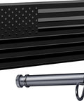 5x3 Inch American Black Flag Metal Hitch Cover For 2.5 Inch Receiver Durable Carbon Steel Body With Stainless Steel Emblem Hitch Pin Included Off Road Ready Trailer Accessory