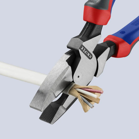 High Leverage Lineman's Pliers With New England Head And Multi Component Construction, 9-1/4 Inch heavy duty electrician tool cutting cable
