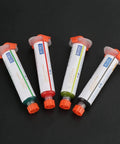 Pro Level Solder Flux Paste Kit For DIY PCB Repair And BGA Welding with four colorful paste syringes on black background