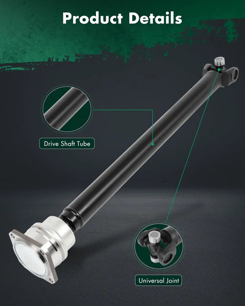 Front Driveshaft Assembly For Hummer H3 And H3T 2006 To 2010 29.65 To 31.61 Inch Prop Shaft Upgrade Heavy Duty Drive Shaft For 3.5L 3.7L 5.3L V8 Off Road Ready black steel tube with universal joint