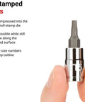 One Quarter Inch Drive T27 Torx Bit Socket With S2 Steel Bit Press Fit For A Straight No Loosen Connection And High Torque Cam Out Resistant Built For Automotive And DIY Projects, shown with large stamped markings.
