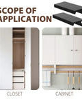 Concealed Cabinet Handles 1 Pair Recessed Aluminum Alloy Finger Pulls Matte Black Edge Pulls application in closet and cabinet