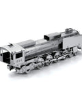 Steam Locomotive 3D Metal Model Kit Unassembled Hobby Project No Glue Needed Easy To Clip Bend Parts, side view assembled