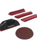 Hand Sanding Tool For Getting Into Nooks And Crannies On Intricate Surfaces With 5 Inch Disc Compatibility, multiple profiles shown