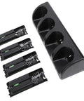 4 In 1 Remote Charging Dock Station For Controllers With 2800mAh Batteries LED Indicator USB Powered Charge Hub black slots