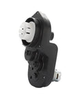 24V Gearbox For Disney Princess Carriage Ride On Toy Pink, 30000RPM High Torque Motor Gear Box Replacement, black casing, close-up