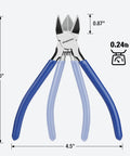 Two Pack 6 Inch Precision Flush Cutters With Spring Loaded Diagonal Side Cutting Pliers For Crafts Jewelry Making Electronics 3D Printing And Floral Projects Clean Sharp Cuts Every Time shown with dimensions