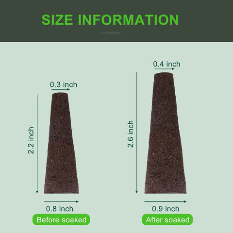 No Fuss Hydroponic Grow Sponges For Aerogarden Replacement Pods, size comparison of sponges before and after soaking