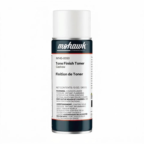 Cashew Tone Wood Repair Spray Duo Pairs Color Matching Toner with a white cap, 13 oz can, for furniture touch ups.
