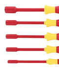 Insulated Cushion Grip Nut Driver Set Pro Grade 1000 Volt Rated And 10,000 Volt Tested in 7/32 to 1/2 inch sizes with ISO grips