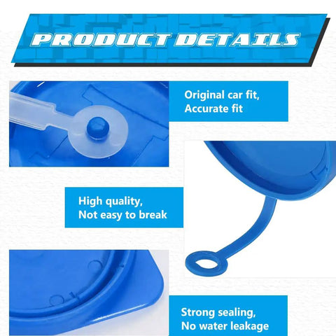 2 Pack Windshield Wiper Fluid Reservoir Cap For Acura ILX Hybrid And Honda Civic Accord Hybrid Replacement, blue cap