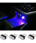 USB Car Interior Atmosphere Light Kit, 4 Pack Plug In Ambient LED Night Lamps For Most Cars installed in car console