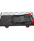 Heavy Duty Folding Platform Cart With Removable Cage And Steel Wire Fence, 2-In-1 Flatbed Trolley For Moving Tools And Large Loads, top view