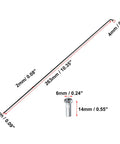 Diagram of a 263mm length bicycle spoke with measurements in millimeters, part of the 36 Pcs Bicycle Spokes Set 14G 263mm Length With Nipples For Most Bikes Durable Replacement Kit Pro Grade Wheel Spokes For Stronger Rims And Easy Wheel Rebuild.